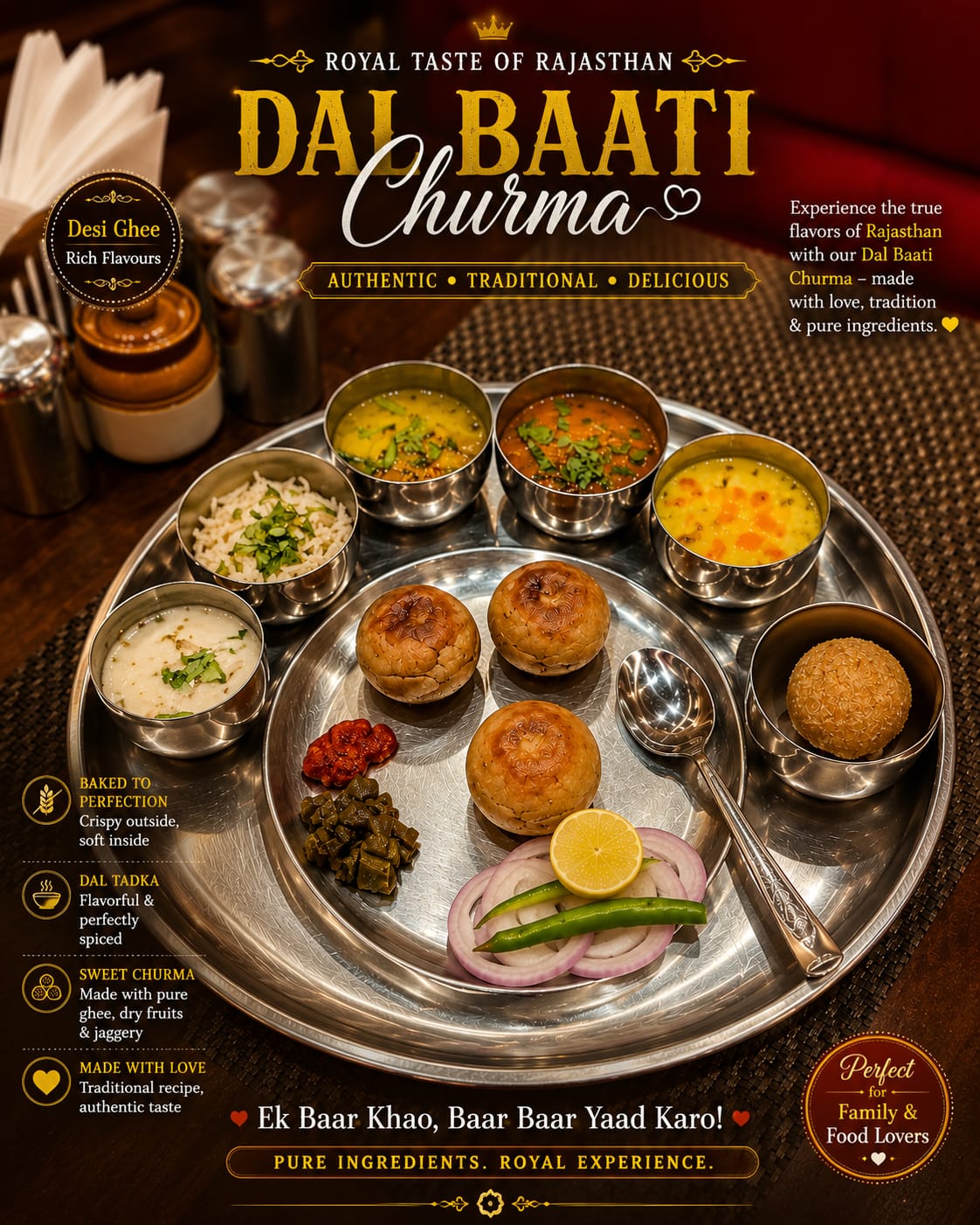 Authentic Rajasthani Thali in jaipur